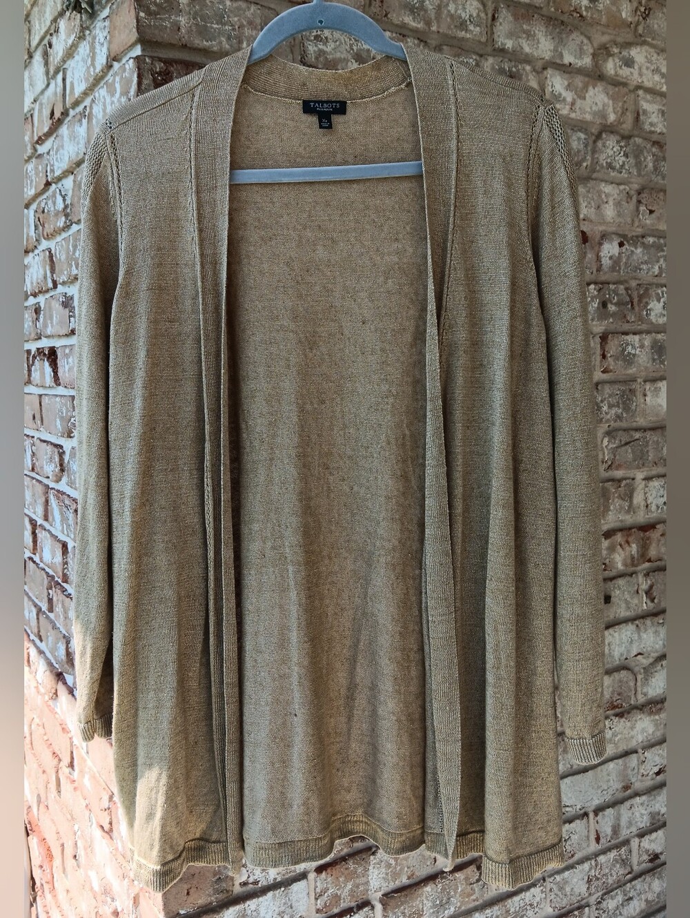 100% Linen Brown Open Cardigan